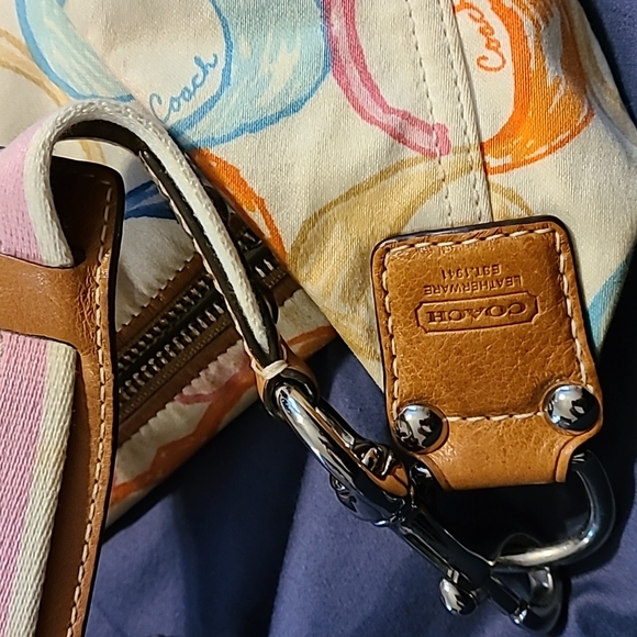 COACH Hampton Scribble Pastel Handbag L0751-F11672 & Matching Wallet - Picture 7 of 17